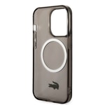 Apple iPhone 15 Pro Max Kılıf Lacoste Orjinal Lisanslı M-safe Şarj Özellikli Transparan Timsah Logo Baskılı Kapak