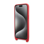 Apple iPhone 15 Pro Max Kılıf Lacoste Orjinal Lisanslı PU Pike Desenli Arka Yüzey Askılı İkonik Timsah Dokuma Logolu Kapak