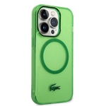 Apple iPhone 15 Pro Max Kılıf Lacoste Orjinal Lisanslı M-safe Şarj Özellikli Transparan Timsah Logo Baskılı Kapak