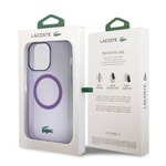 Apple iPhone 15 Pro Max Kılıf Lacoste Orjinal Lisanslı M-safe Şarj Özellikli İkonik Timsah Logolu Hard Parme Kapak