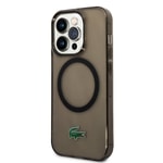 Apple iPhone 15 Pro Max Kılıf Lacoste Orjinal Lisanslı M-safe Şarj Özellikli Transparan Timsah Logo Baskılı Kapak