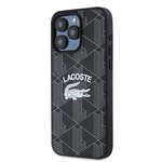 Apple iPhone 15 Pro Max Kılıf Lacoste Orjinal Lisanslı M-safe Şarj Özellikli Mono Vintage Logo Kapak
