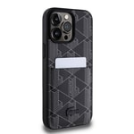 Apple iPhone 15 Pro Max Kılıf Lacoste Orjinal Lisanslı M-safe Şarj Özellikli PU Deri Görünümlü Kartlıklı Karışık Monogram Desenli Kapak