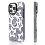 Apple iPhone 15 Pro Max Kılıf M-safe Şarj Özellikli Airbagli Çift Katmanlı Youngkit Star&Butterfly Serisi Kapak