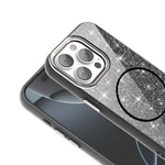 Apple iPhone 15 Pro Max Kılıf M-safe Şarj Özellikli Parlayan Simli Zore Okso Kapak