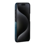 Apple iPhone 15 Pro Max Kılıf M-safe Şarj Özellikli Aramid Fiber Pitaka Tactile Woven Sunset-Moonrise Serisi Moonrise Kapak