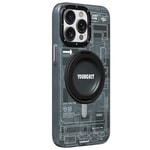Apple iPhone 15 Pro Max Kılıf M-safe Şarj Özellikli Youngkit 360° Standlı Technology Serisi Kapak