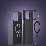 Apple iPhone 15 Pro Max Kılıf M-safe Şarj Özellikli Standlı YoungKit Hermit Bracket Serisi Kapak