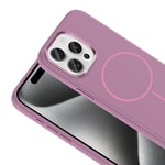 Apple iPhone 15 Pro Max Kılıf M-Safe Şarj Özellikli Metal Kamera Çerçeveli Zore Edi Silikon Kapak