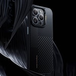 Apple iPhone 15 Pro Max Kılıf M-safe Şarj Özellikli Karbon Fiber Benks Montage Hybrid ArmorPro Kevlar Kapak