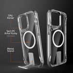 Apple iPhone 15 Pro Max Kılıf M-safe Şarj Özellikli Zore T-Max Standlı Kapak
