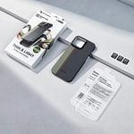 Apple iPhone 15 Pro Max Kılıf M-safe Şarj Özellikli 600D Aramid Fiber Pitaka Tactile Woven Orchestra Serisi Overture Kapak