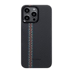 Apple iPhone 15 Pro Max Kılıf M-safe Şarj Özellikli 600D Aramid Fiber Pitaka Tactile Woven Orchestra Serisi Rhapsody Kapak