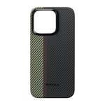 Apple iPhone 15 Pro Max Kılıf M-safe Şarj Özellikli 600D Aramid Fiber Pitaka Tactile Woven Orchestra Serisi Overture Kapak