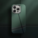 Apple iPhone 15 Pro Max Kılıf M-safe Şarj Özellikli Karbon Fiber Tasarımlı Benks Passion Green ArmorAir Kevlar Kapak