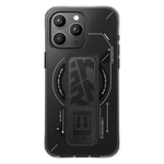 Apple iPhone 15 Pro Max Kılıf M-safe Şarj Özellikli Teknoloji Desenli Standlı Skinarma Helio Kapak