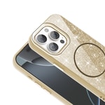 Apple iPhone 15 Pro Max Kılıf M-safe Şarj Özellikli Parlayan Simli Zore Okso Kapak