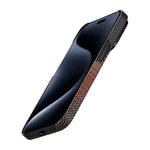 Apple iPhone 15 Pro Max Kılıf M-safe Şarj Özellikli Aramid Fiber Pitaka Tactile Woven Sunset-Moonrise Serisi Sunset Kapak