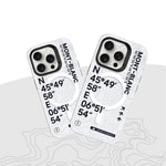 Apple iPhone 15 Pro Max Kılıf M-safe Şarj Özellikli Koordinat Yazı Desenli Benks Summit Serisi Kapak