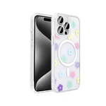 Apple iPhone 15 Pro Max Kılıf M-Safe Şarj Özellikli Şeffaf Zore Folk Sert Kapak