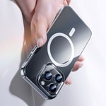 Apple iPhone 15 Pro Max Kılıf M-safe Şarj Özellikli Benks ​​​​​​Crystal Serisi Şeffaf Kapak