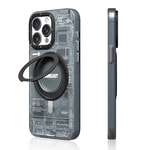 Apple iPhone 15 Pro Max Kılıf M-safe Şarj Özellikli Youngkit 360° Standlı Technology Serisi Kapak