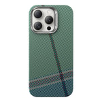 Apple iPhone 15 Pro Max Kılıf M-safe Şarj Özellikli Karbon Fiber Tasarımlı Benks Passion Green ArmorAir Kevlar Kapak