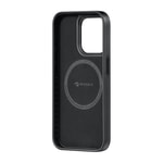 Apple iPhone 15 Pro Max Kılıf M-safe Şarj Özellikli 600D Aramid Fiber Pitaka Military-Grade Classic Serisi Black-Grey Twill Kapak