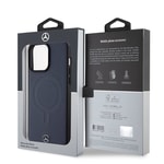Apple iPhone 15 Pro Max Kılıf Mercedes Benz Orjinal Lisanslı M-safe Şarj Özellikli Metal Yıldız Logolu Pürüzsüz Deri Kapak