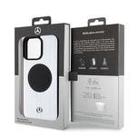 Apple iPhone 15 Pro Max Kılıf Mercedes Benz Orjinal Lisanslı M-safe Şarj Özellikli Alüminyum Arka Yüzey Metal Yıldız Logolu Kapak
