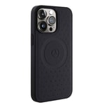 Apple iPhone 15 Pro Max Kılıf Mercedes Benz Orjinal Lisanslı M-safe Şarj Özellikli Mühürlü Yıldız Desenli ve Logolu Deri Kapak