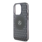 Apple iPhone 15 Pro Max Kılıf Mercedes Benz Orjinal Lisanslı M-safe Şarj Özellikli Çift Katmanlı Mini Yıldız Desenli Kapak