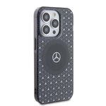 Apple iPhone 15 Pro Max Kılıf Mercedes Benz Orjinal Lisanslı M-safe Şarj Özellikli Çift Katmanlı Mini Yıldız Desenli Kapak