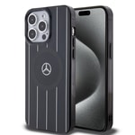 Apple iPhone 15 Pro Max Kılıf Mercedes Benz Orjinal Lisanslı M-safe Şarj Özellikli Çift Katmanlı Paralel Çizgi Desenli Kapak