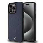 Apple iPhone 15 Pro Max Kılıf Mercedes Benz Orjinal Lisanslı M-safe Şarj Özellikli Metal Yıldız Logolu Pürüzsüz Deri Kapak