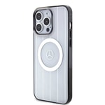 Apple iPhone 15 Pro Max Kılıf Mercedes Benz Orjinal Lisanslı M-safe Şarj Özellikli Çift Katmanlı Paralel Çizgi Desenli Kapak