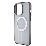 Apple iPhone 15 Pro Max Kılıf Mercedes Benz Orjinal Lisanslı M-safe Şarj Özellikli Çift Katmanlı Paralel Çizgi Desenli Kapak