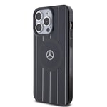 Apple iPhone 15 Pro Max Kılıf Mercedes Benz Orjinal Lisanslı M-safe Şarj Özellikli Çift Katmanlı Paralel Çizgi Desenli Kapak