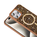 Apple iPhone 15 Pro Max Kılıf Pırlanta Tasarımlı M-safe Şarj Özellikli Zore Mozaik Silikon Kapak