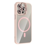 Apple iPhone 15 Pro Max Kılıf Standlı ve Kamera Lens Hediyeli M-Safe Şarj Özellikli Zore Etro Kapak