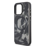 Apple iPhone 15 Pro Max Kılıf TUMI Orjinal Lisanslı M-safe Şarj Özellikli Buzlanmış Saydam Fırça Kamuflajı Desenli Kapak