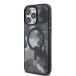 Apple iPhone 15 Pro Max Kılıf TUMI Orjinal Lisanslı M-safe Şarj Özellikli Buzlanmış Saydam Ağ Kamuflajı Desenli Kapak