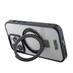 Apple iPhone 15 Pro Max Kılıf TUMI Orjinal Lisanslı M-safe Şarj Özellikli Metal Logolu Ring Standlı Silikon Kapak