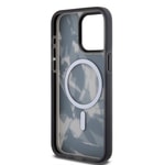 Apple iPhone 15 Pro Max Kılıf TUMI Orjinal Lisanslı M-safe Şarj Özellikli Buzlanmış Saydam Fırça Kamuflajı Desenli Kapak