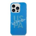 Apple iPhone 15 Pro Max Kılıf U.S. Polo Assn. Orjinal Lisanslı Simli Parlak Alfabe Tasarım Kapak