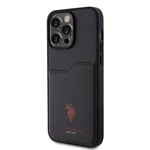 Apple iPhone 15 Pro Max Kılıf U.S. Polo Assn. Orjinal Lisanslı Baskı Logolu PU Kartlıklı Kapak
