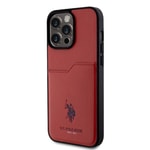 Apple iPhone 15 Pro Max Kılıf U.S. Polo Assn. Orjinal Lisanslı Baskı Logolu PU Kartlıklı Kapak
