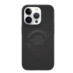 Apple iPhone 15 Pro Max Kılıf Wiwu LCC-107 Karbon Fiber M-safe Şarj Özellikli Kamera Korumalı Kabon Kapak