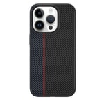 Apple iPhone 15 Pro Max Kılıf Wiwu LCC-107 Karbon Fiber M-safe Şarj Özellikli Kamera Korumalı Kabon Kapak
