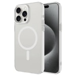 Apple iPhone 15 Pro Max Kılıf Zore M-safe Şarj Özellikli Buzlu Transparan C-Pro Sert Kapak